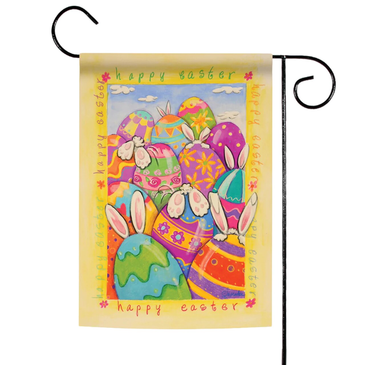 Toland Home Garden Peek-A-Boo "Happy Easter" Bunny Outdoor Garden Flag 18" x 12.5"
